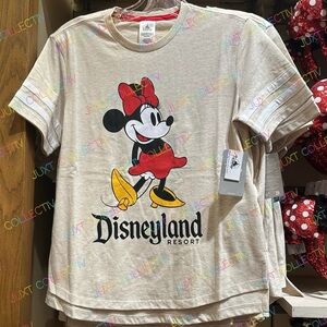 Disneyland Minnie Mouse Double Stripe Varsity Shirt Top